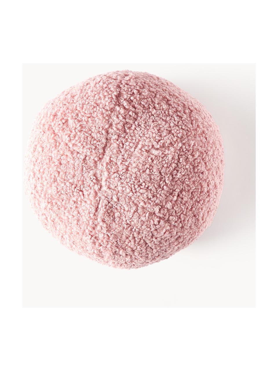 Coussin rond en peluche Dotty, Rose pâle, Ø 30 cm