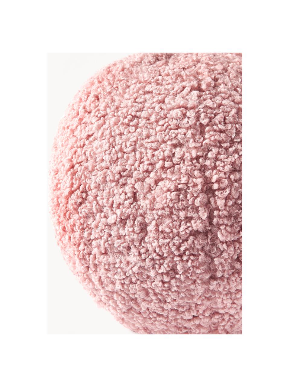 Coussin rond en peluche Dotty, Rose pâle, Ø 30 cm