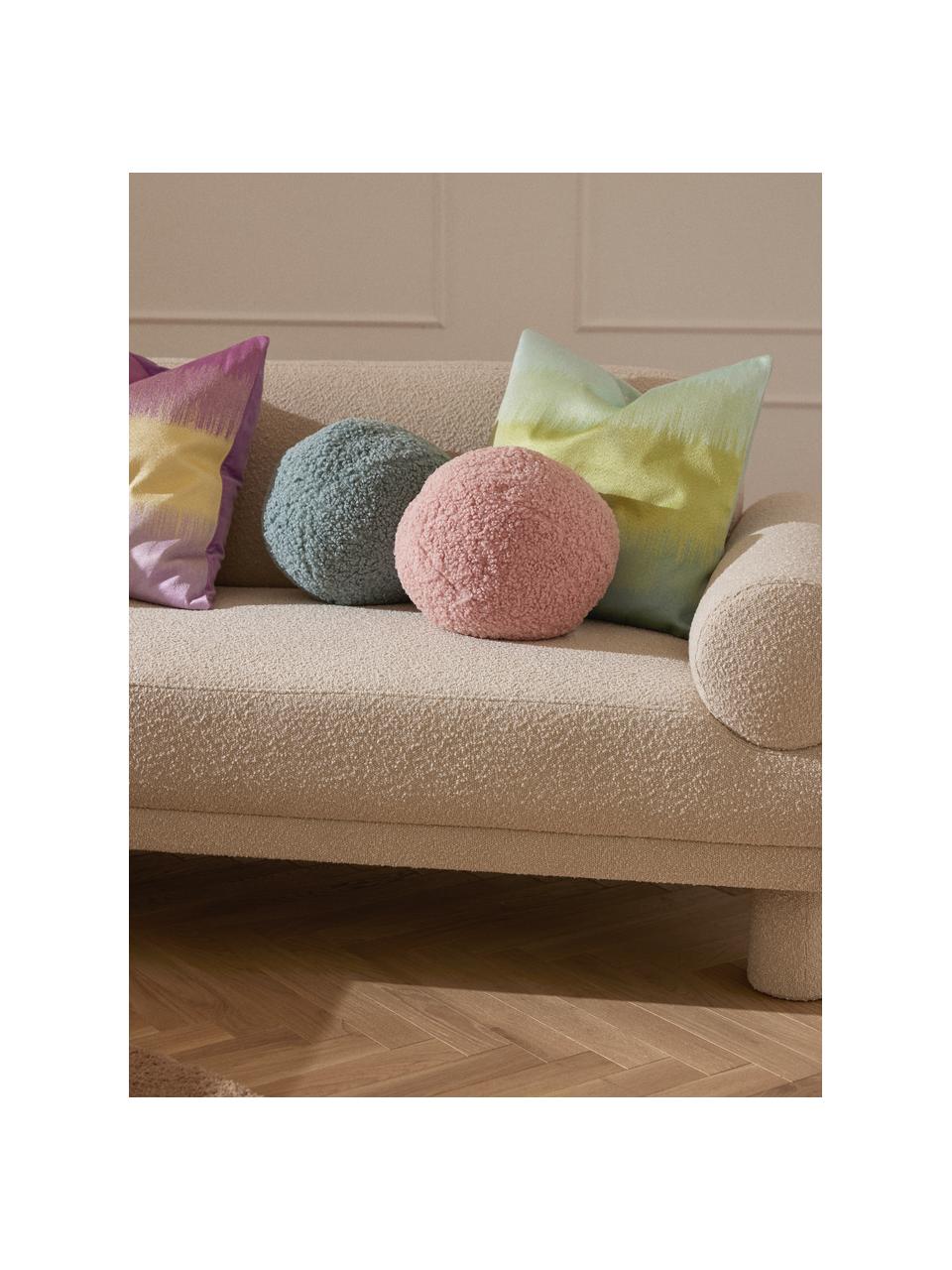 Cuscino decorativo rotondo in tessuto teddy Dotty, Rivestimento: 100% poliestere (teddy), Rosa chiaro, Ø 30