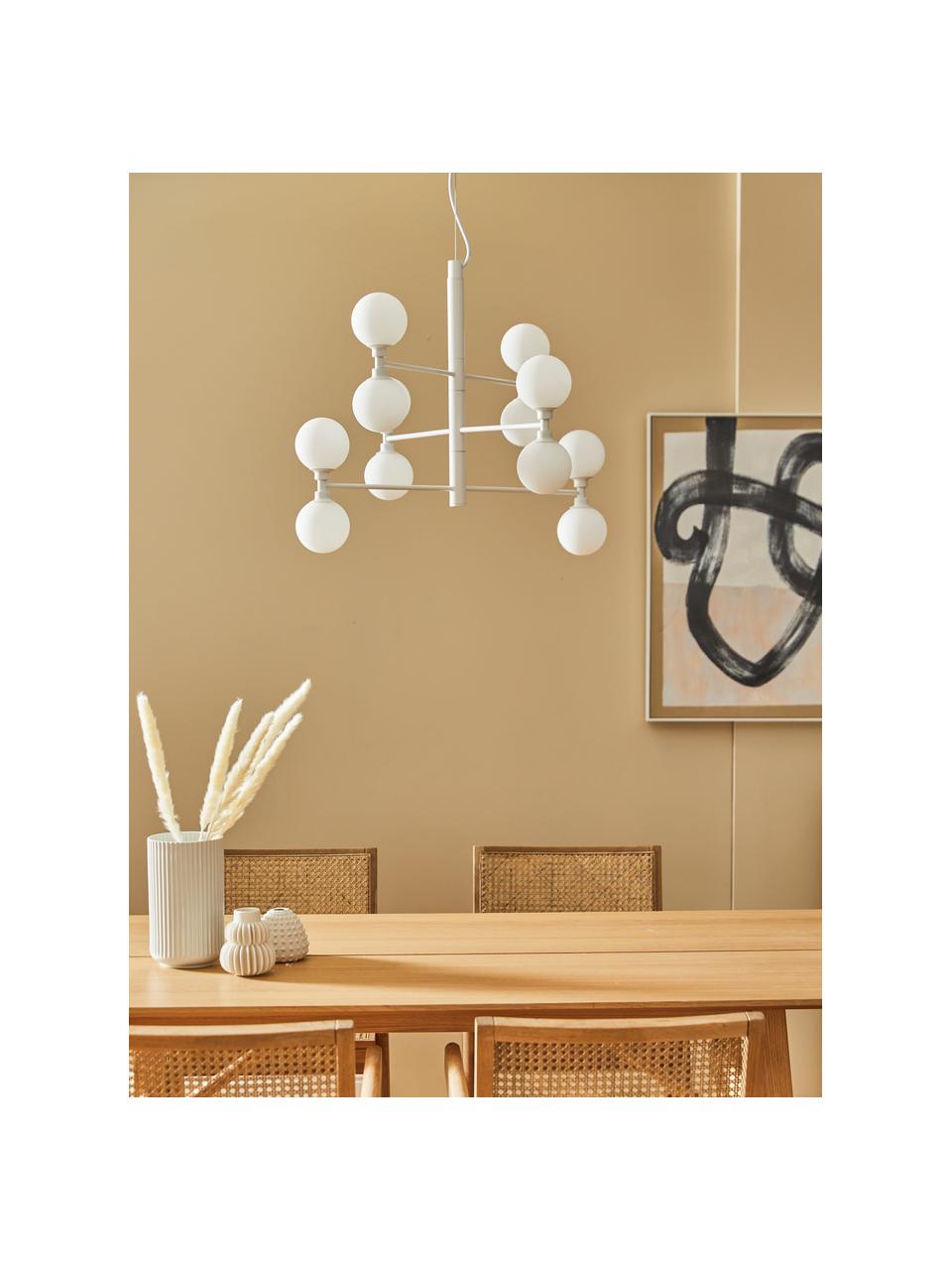 Grote hanglamp Grover met glazen bollen, Wit, Ø 70 x H 56 cm