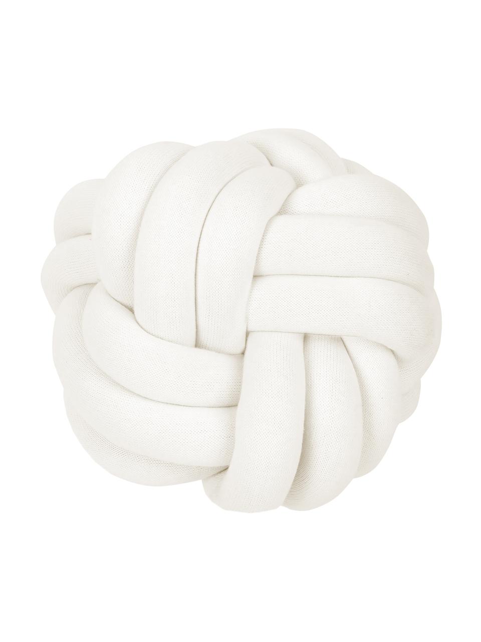 Coussin nœud blanc Twist, Blanc ivoire, Ø 30 cm