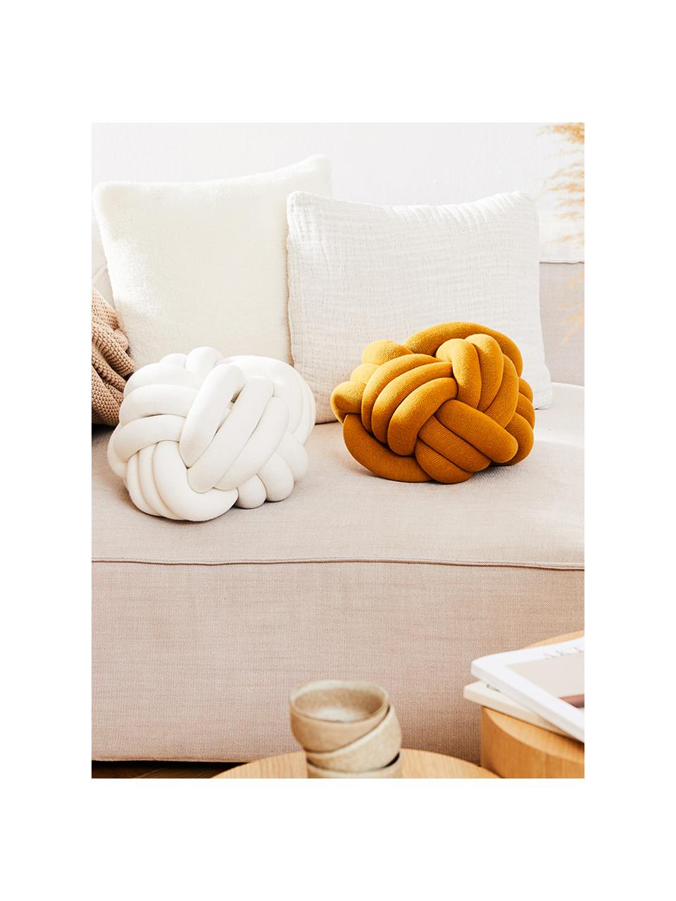 Cojín nudo Twist, Blanco, Ø 30 cm