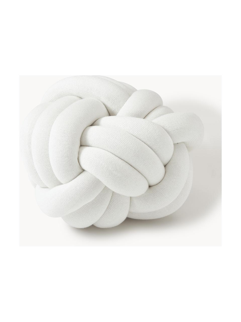 Puf nudo Twist, Funda: 100% algodón, Blanco Off White, Ø 30 cm