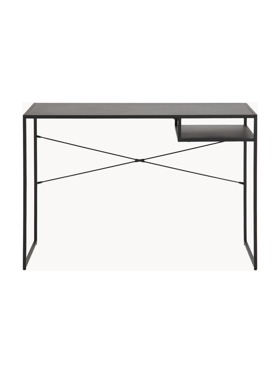 Bureau en métal Neptun, Métal, revêtement par poudre, Noir, larg. 110 x prof. 45 cm