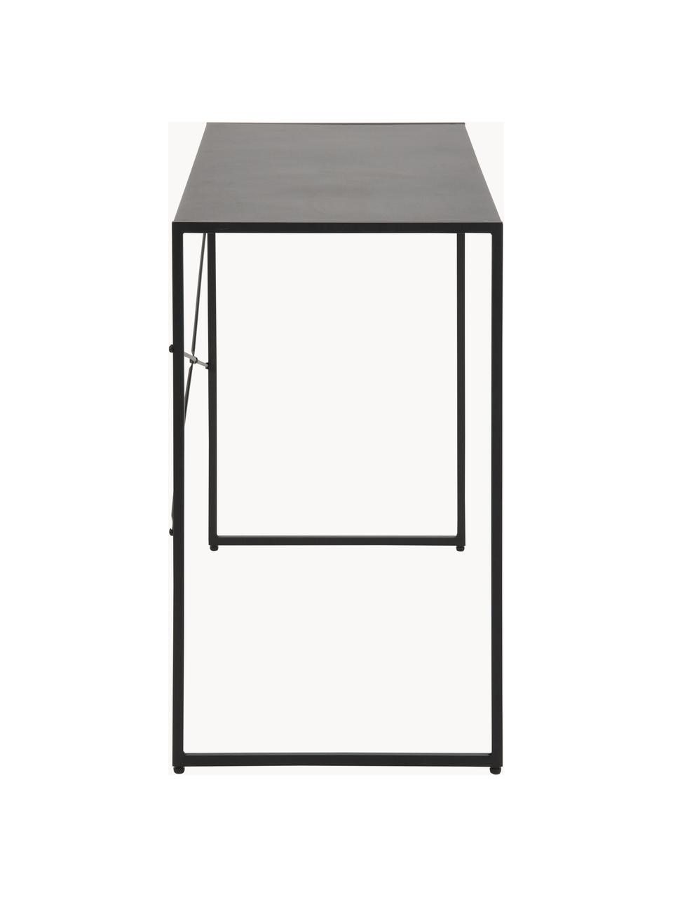 Metalen bureau Neptun, Gepoedercoat metaal, Zwart, B 110 x D 45 cm