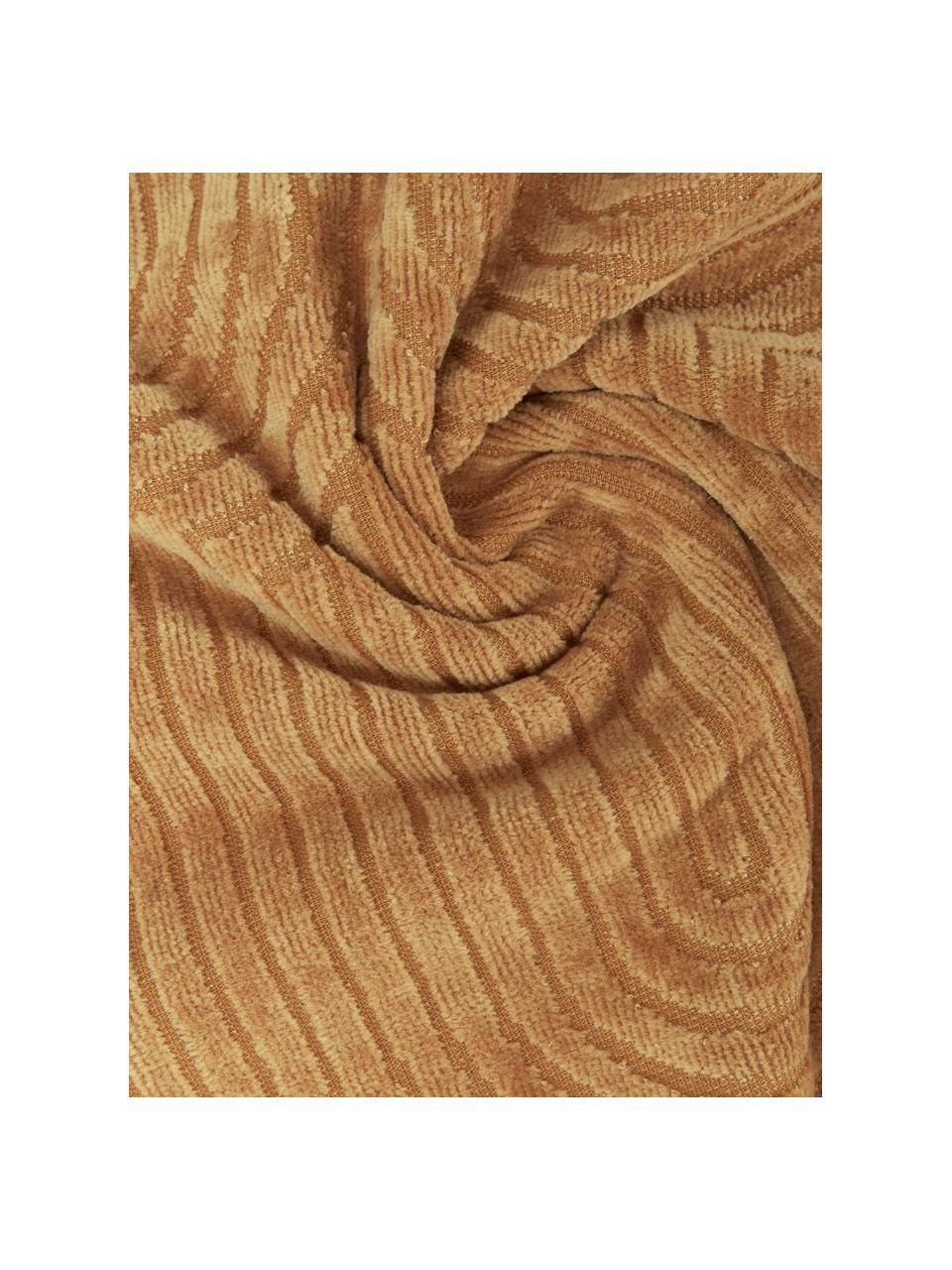 Handtuch Janet in verschiedenen Größen, mit grafischem Reliefmuster, 100 % Baumwolle, Senfgelb, Duschtuch, B 70 x L 140 cm