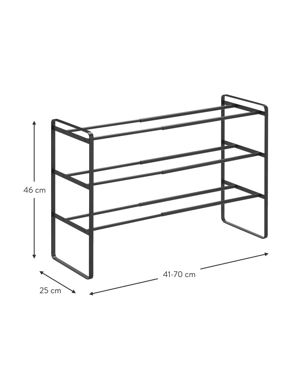 Zapatero extensible Frame, Acero con pintura en polvo, Negro, An 41-70 x Al 46 cm