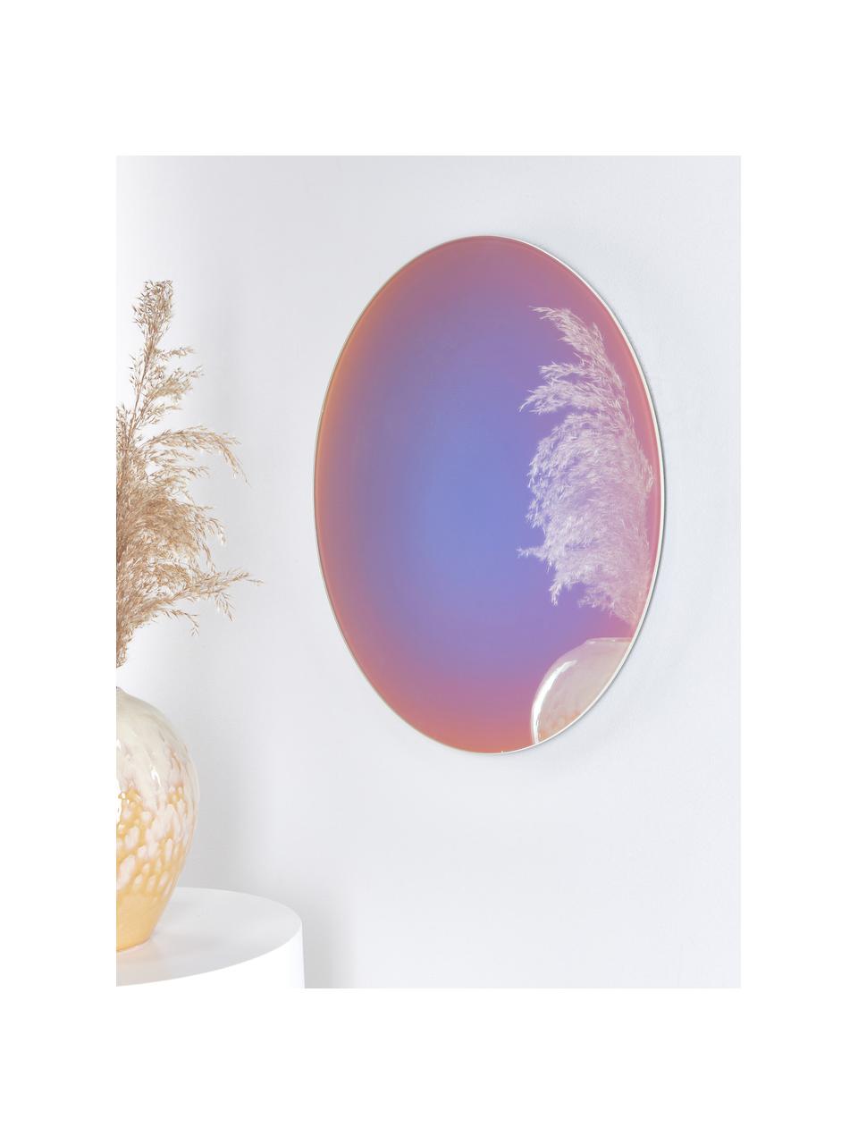 Espejo de pared de diseño iridiscente Ruby, Parte trasera: tablero de fibras de dens, Espejo: cristal, Iridiscente, Ø 55 cm
