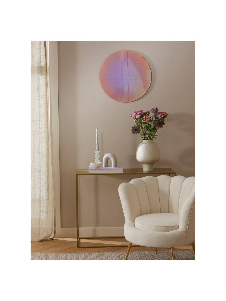 Irisierender Design-Wandspiegel Ruby, Rückseite: Mitteldichte Holzfaserpla, Spiegelfläche: Gehärtetes Spiegelglas, Irisierend, Ø 55 cm