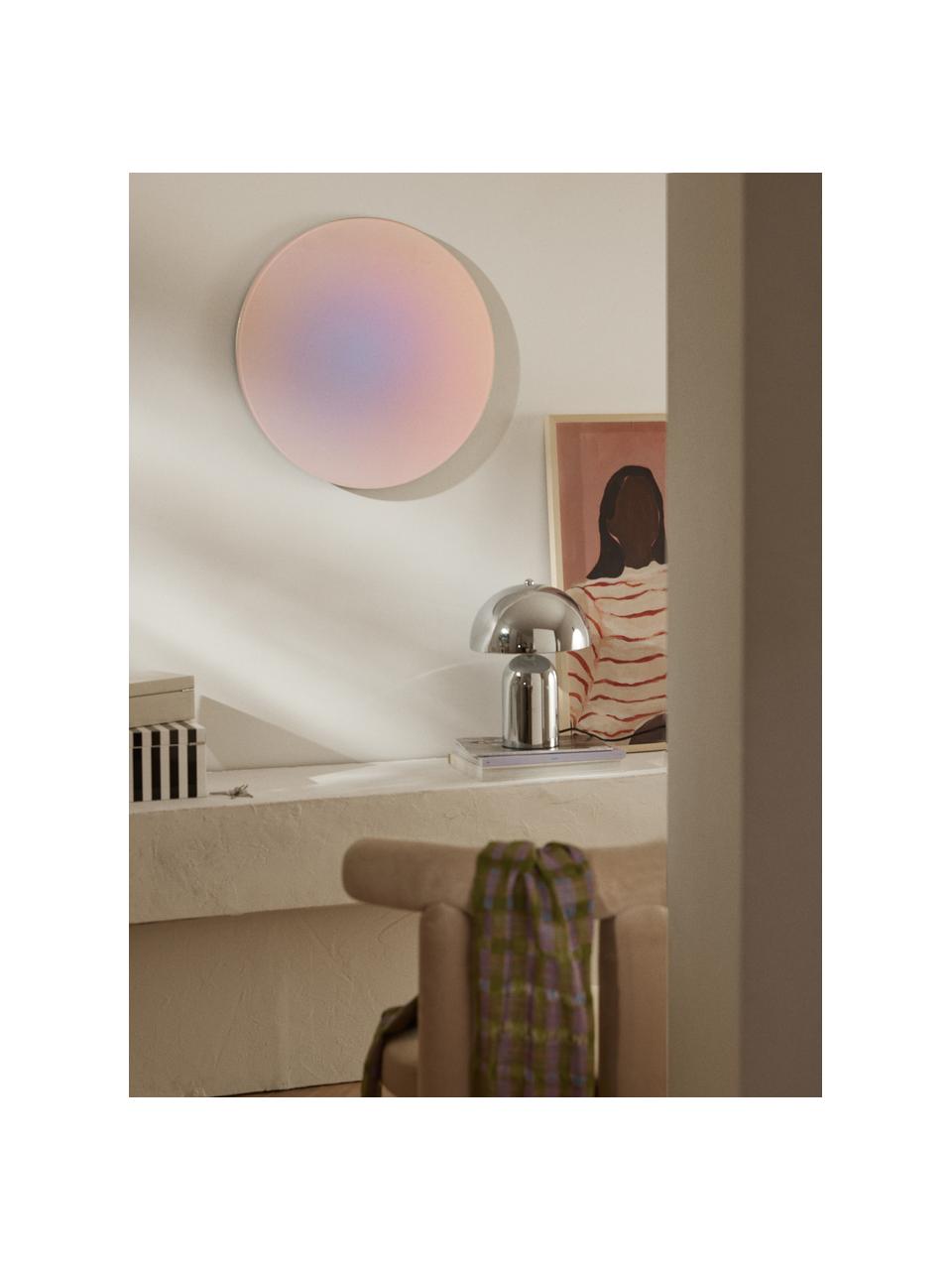 Irisierender Design-Wandspiegel Ruby, Rückseite: Mitteldichte Holzfaserpla, Spiegelfläche: Gehärtetes Spiegelglas, Irisierend, Ø 55 cm