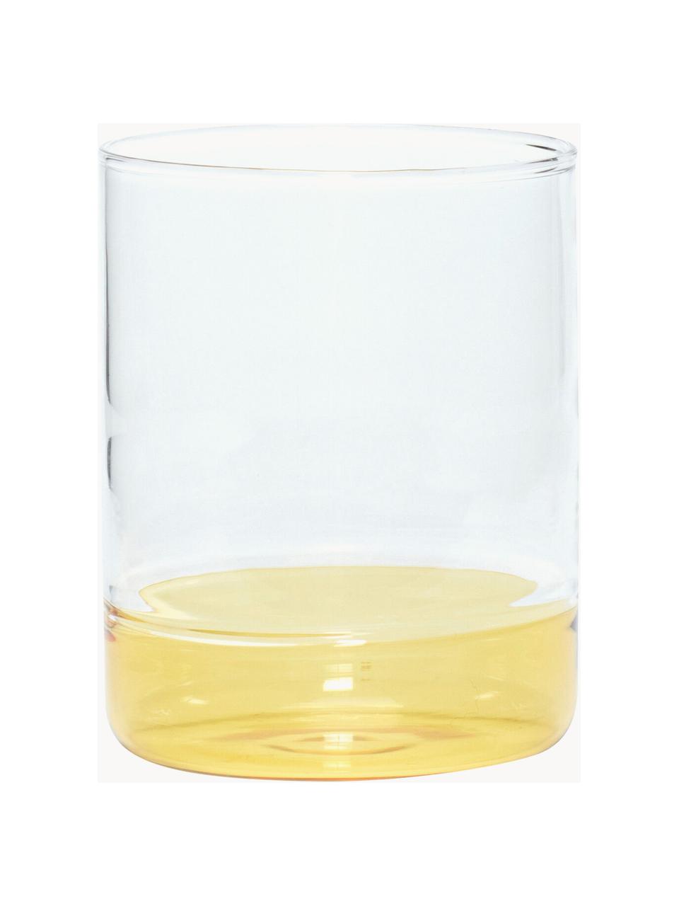 Mondgeblazen waterglazen Kiosk, 6 stuks, Glas, Geel, Ø 8 x H 10 cm, 380 ml