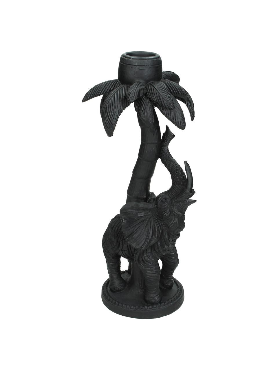 Candelabro de diseño Safari, Poliresina, Negro, An 10 x Al 22 cm