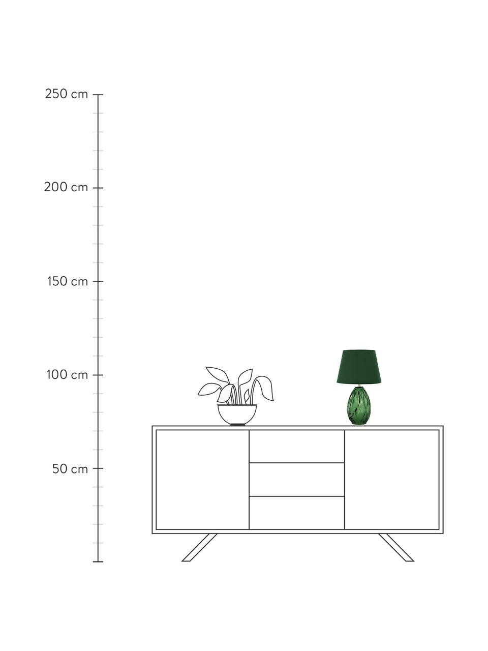 Stolní lampa se skleněnou podstavou Crystal Velvet, Zelená, Ø 25 cm, V 41 cm