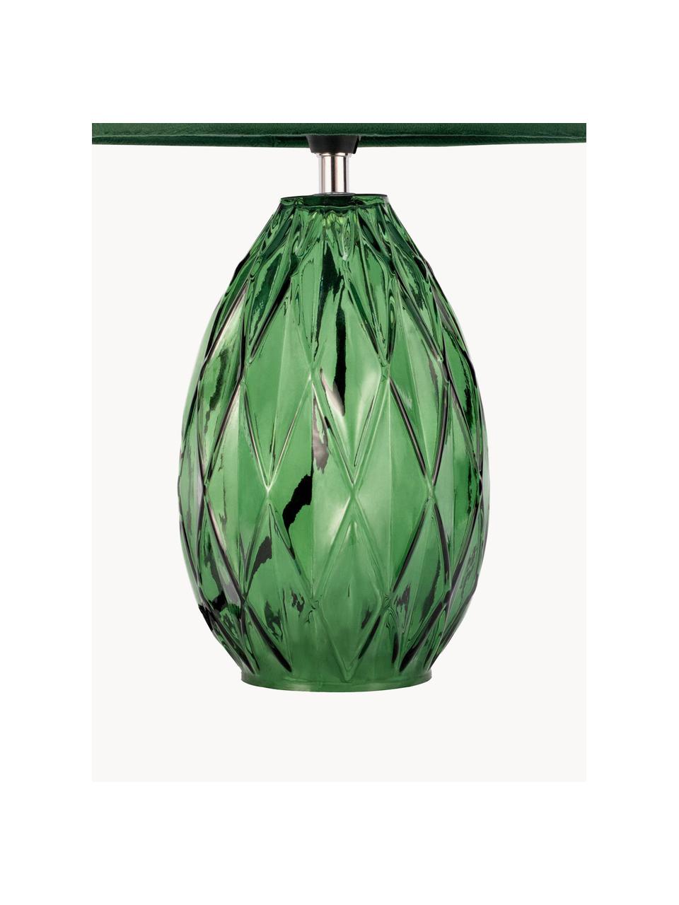 Lampa stołowa ze szklaną podstawą Crystal Velvet, Zielony, Ø 25 x W 41 cm