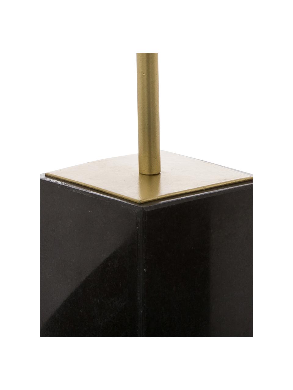 Decoratief object Marball met marmeren voet, Object: metaal, Voet: marmer, Onderzijde: vilt, Goudkleurig, zwart marmer, Ø 15 x H 30 cm