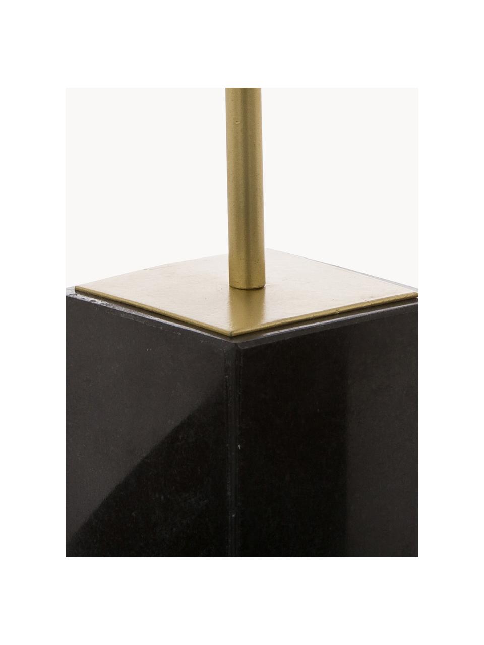 Objet décoratif avec pied en marbre Marball, Couleur dorée, noir, marbré, Ø 15 x haut. 30 cm