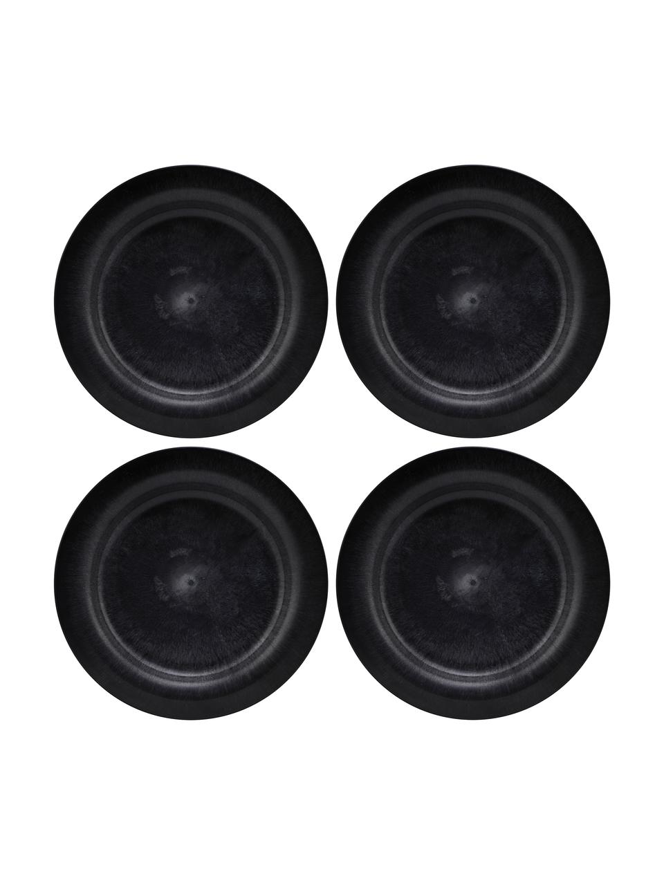Piatti piani Serveur 4 pz, Resina, Nero, Ø 24 cm