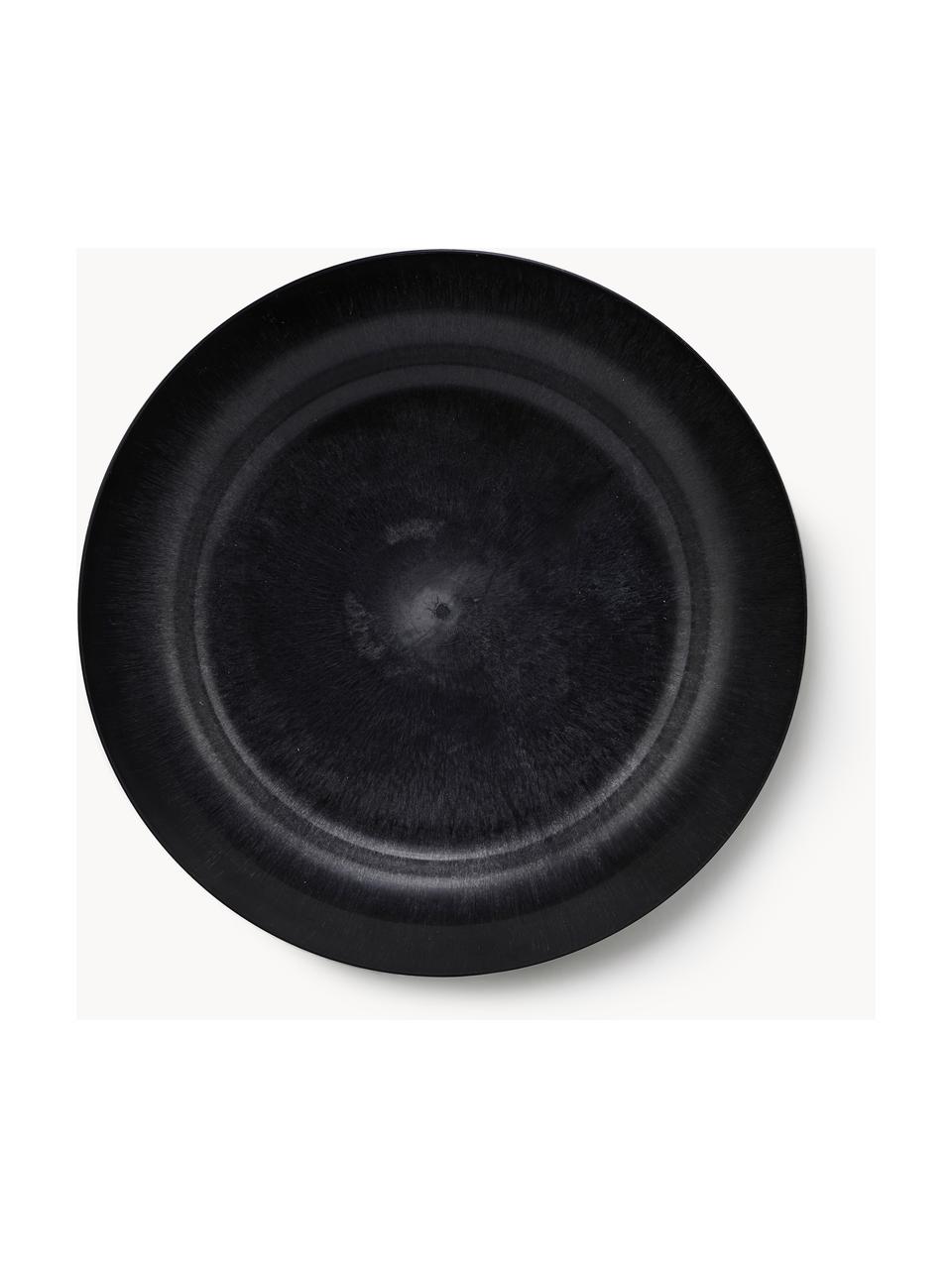 Assiettes plates Serveur, 4 pièces, Résine, Noir, Ø 24 cm