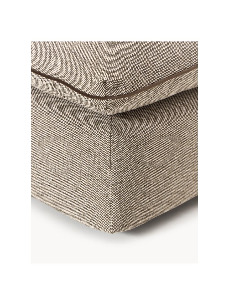 Hocker Felix, Bezug: 100 % Polyester Der strap, Gestell: Massives Kiefern- und Fic, Füße: Kunststoff Dieses Produkt, Webstoff Greige, B 100 x T 110 cm