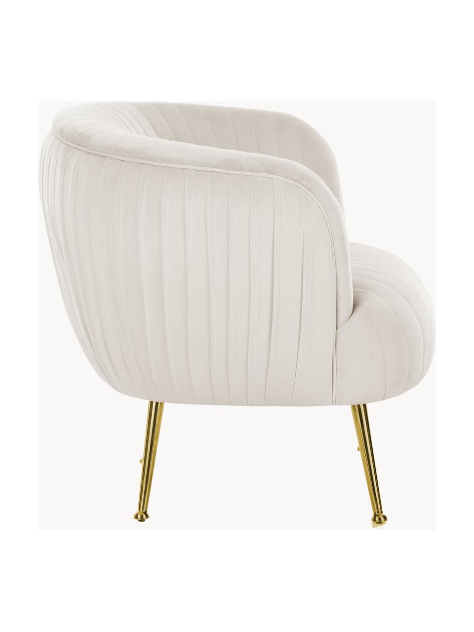 Fauteuil cocktail en velours Cara, Velours beige clair, larg. 81 x prof. 78 cm