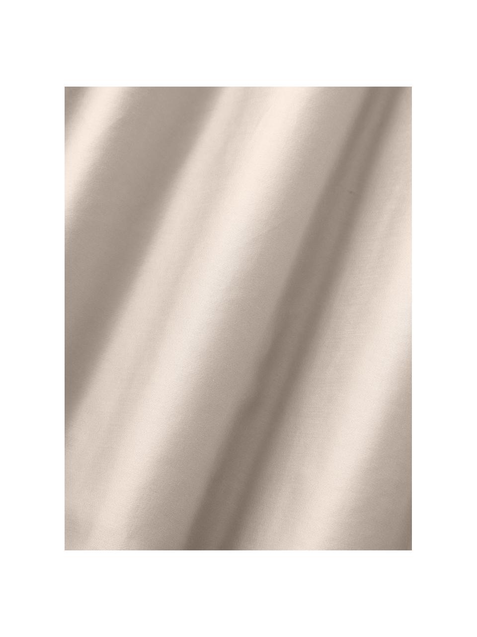 Drap-housse en satin de coton pour sommier tapissier Comfort, Beige, larg. 90 x long. 200 cm, haut. 35 cm