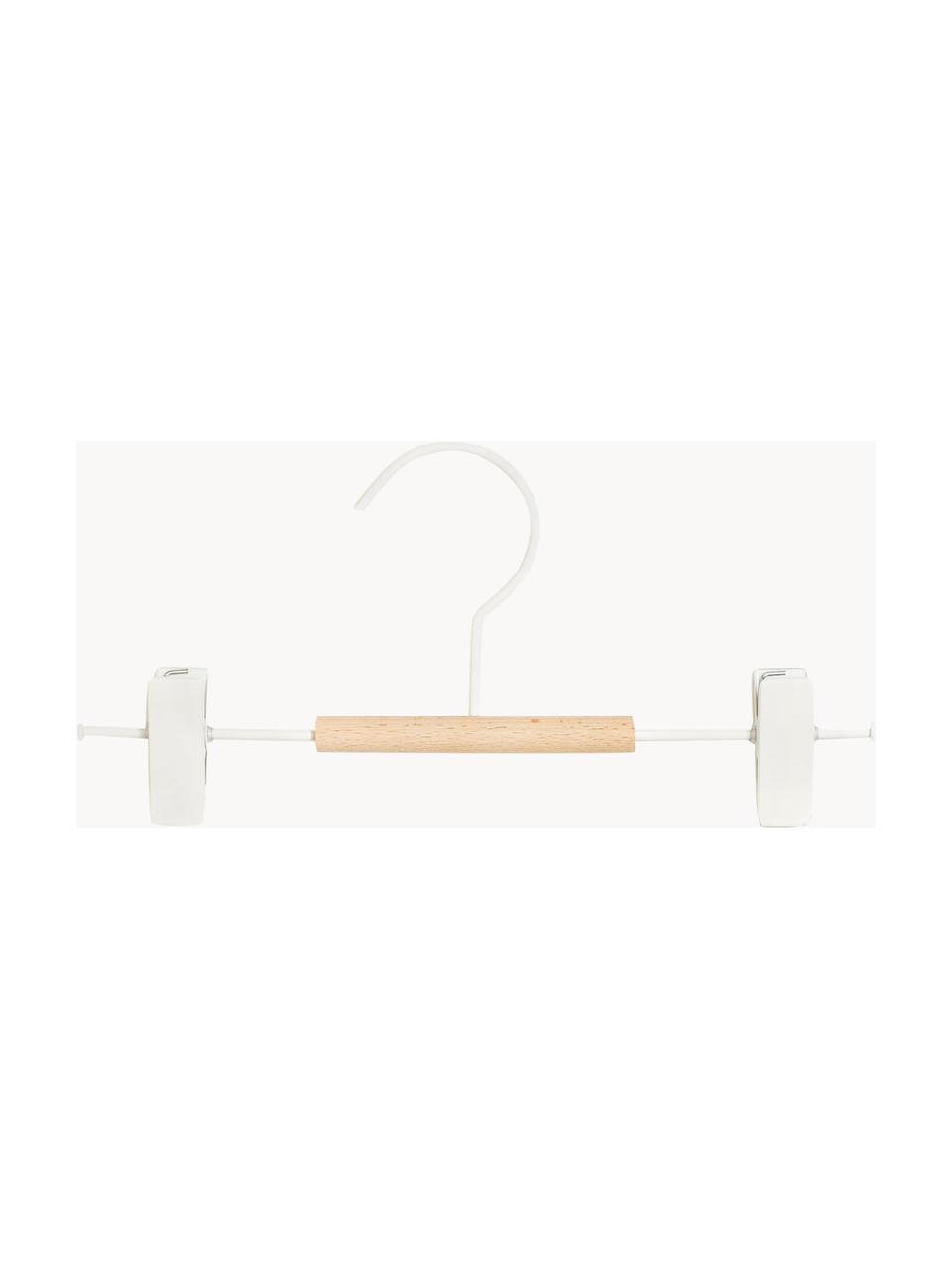 Gruccie Kids Clip 5 pz, Legno, acciaio verniciato a polvere, Bianco, Larg. 25 x Alt. 12 cm