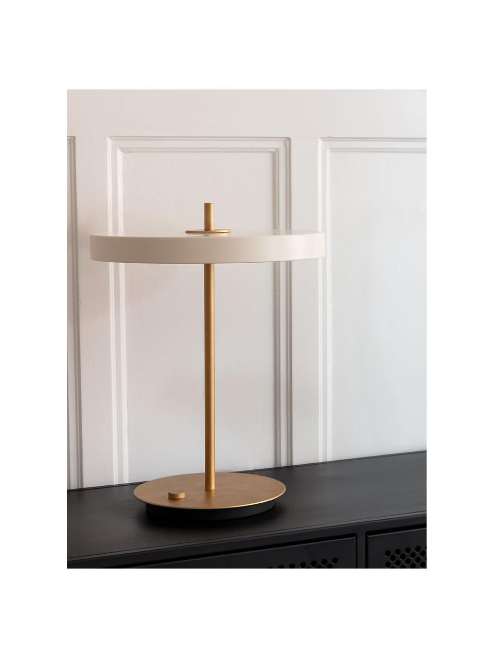 Lampa stołowa LED z funkcją przyciemniania Asteria, Kremowobiały, odcienie złotego, Ø 31 x W 42 cm