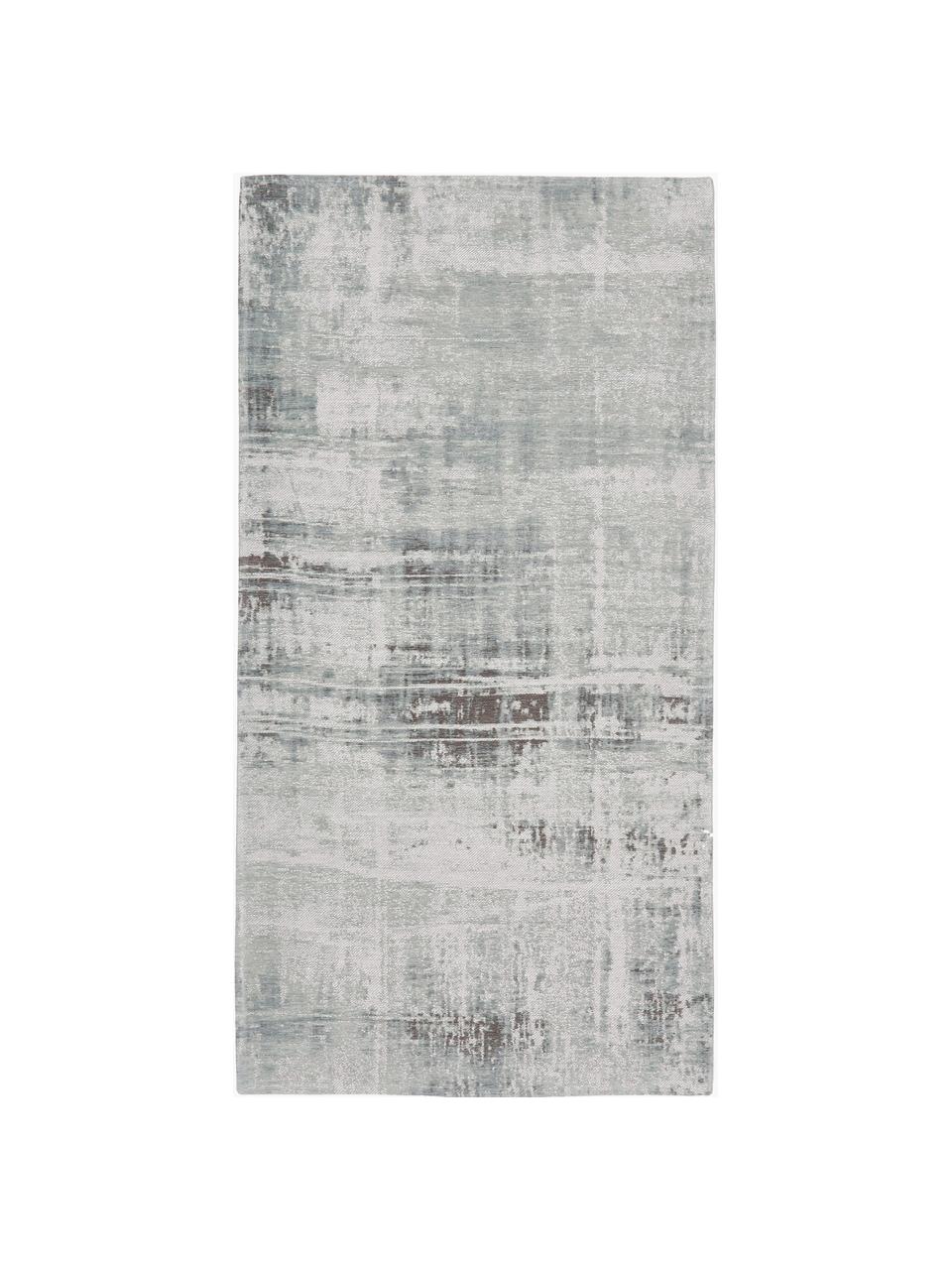 Tapis gris argent/bleu-gris coton tissé à plat Louisa, Tons gris & tons bleus, larg. 80 x long. 150 cm (taille XS)