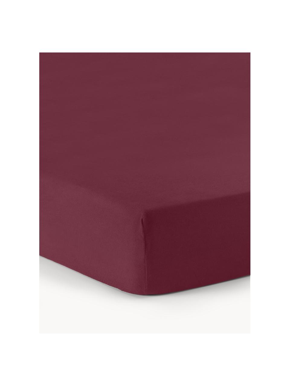 Flanelová elastická plachta na topper matrac Biba, Vínovočervená, Š 200 x D 200 cm, V 15 cm