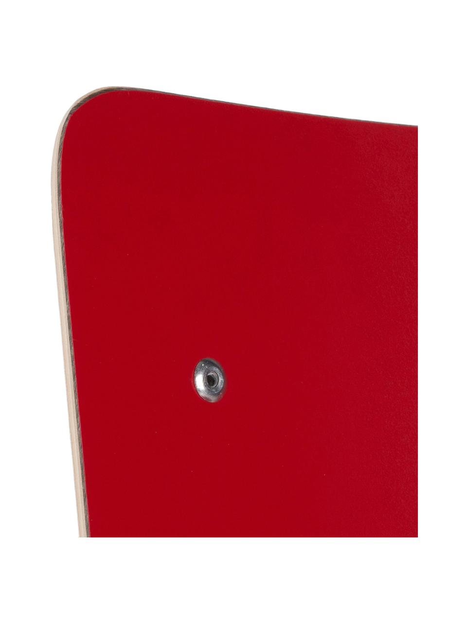 Sedia da pranzo Back to School, Gambe: metallo verniciato a polv, Rosso, Larg. 43 x Prof. 49 cm