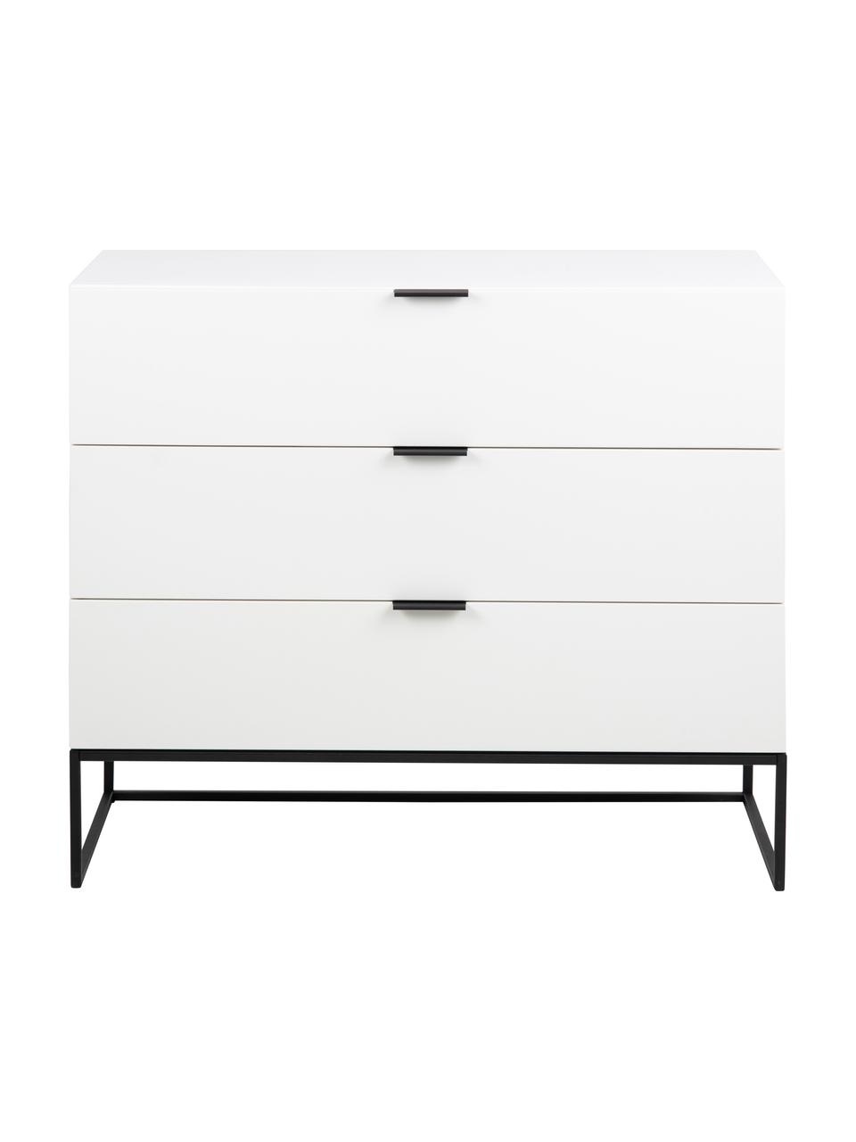 Commode blanche avec tiroirs Kobe, Blanc