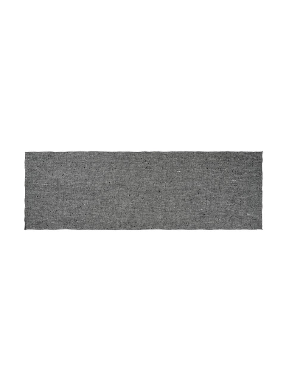 Camino de mesa de lino Audra, 100% lino, Negro, gris, An 46 x L 147 cm