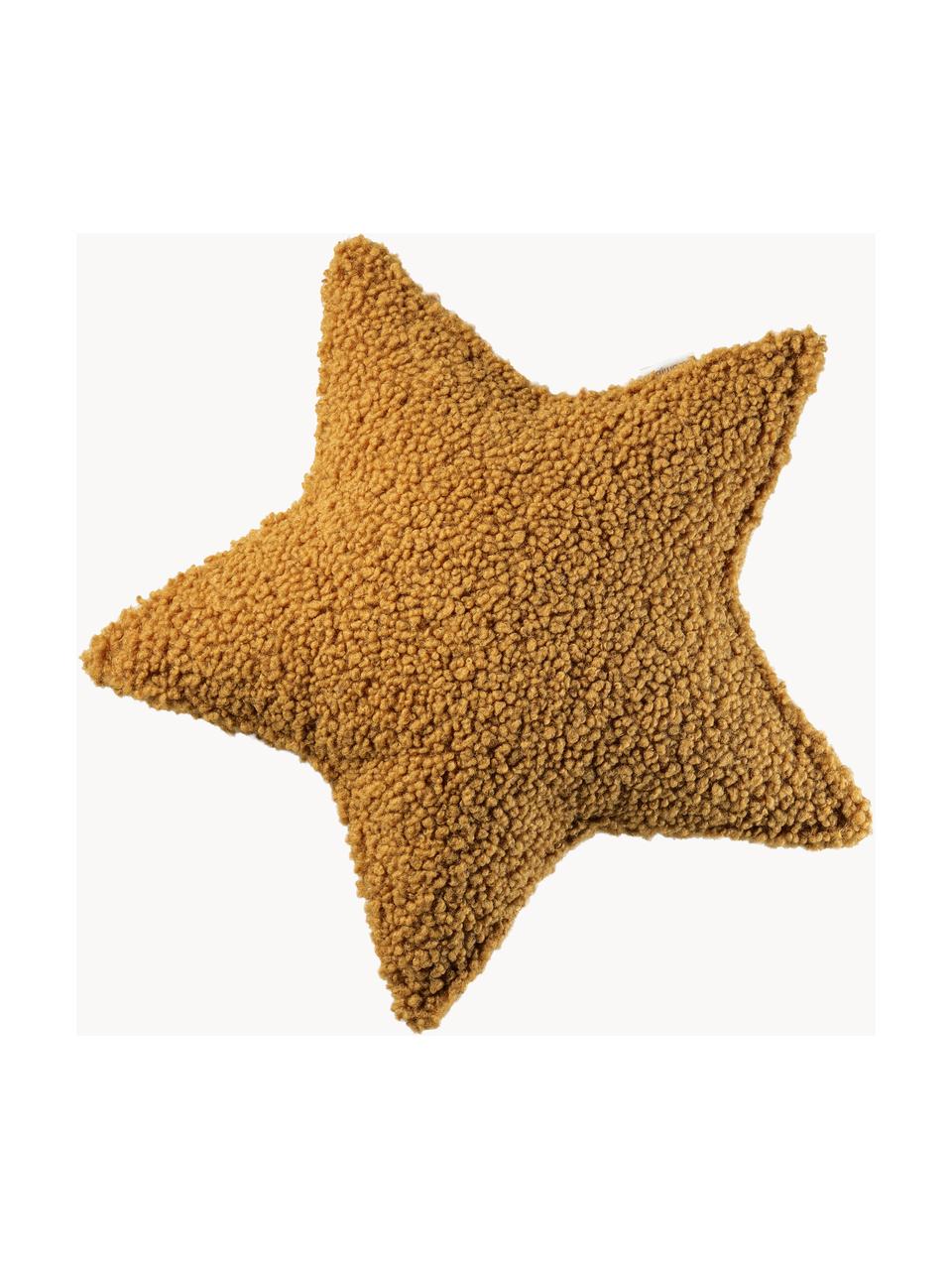 Teddy-Kuschelkissen Star, Bezug: Teddy (100 % Polyester), Senfgelb, B 40 x L 37 cm