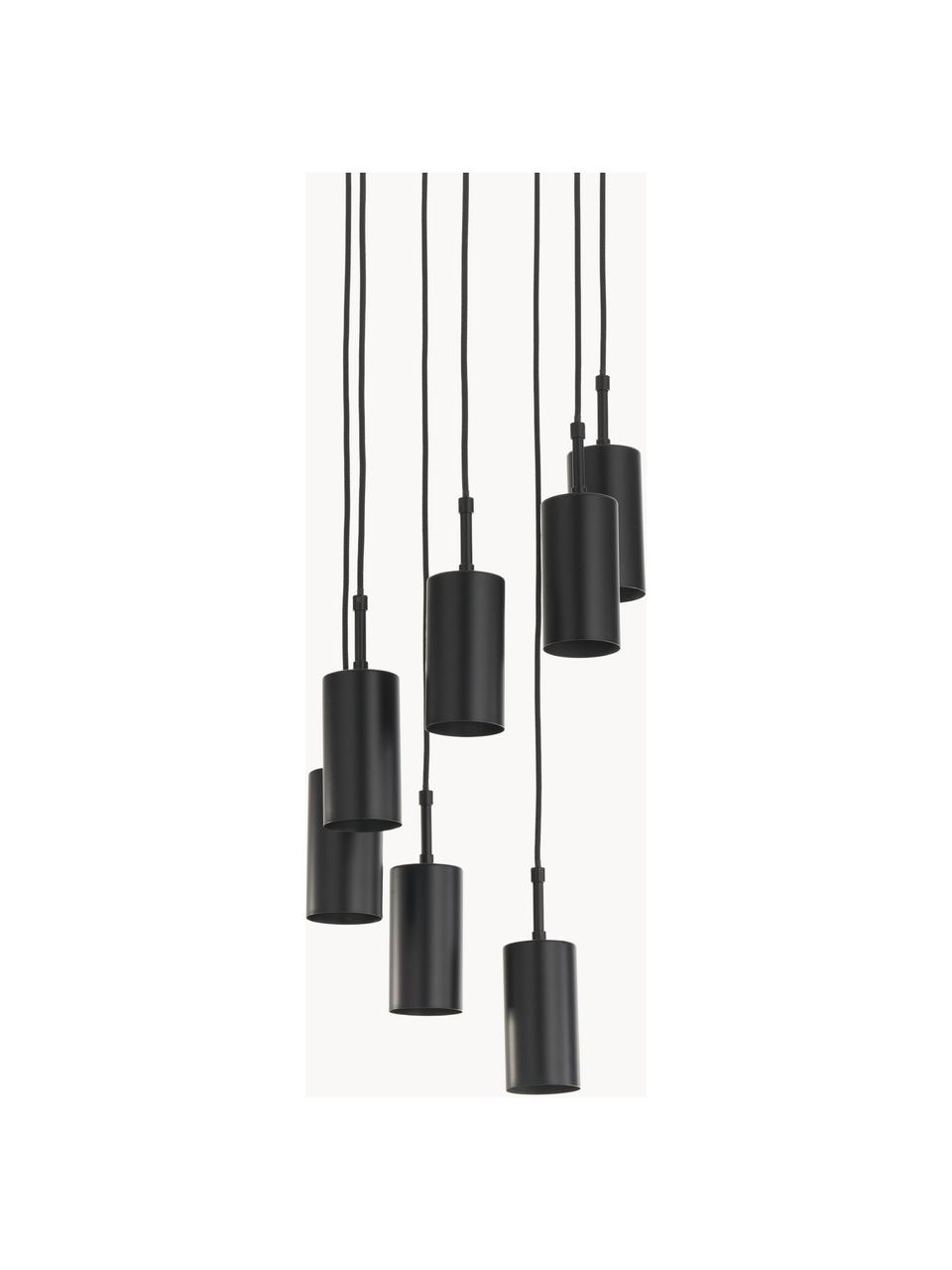 Cluster hanglamp Arvo, Lampenkap: gepoedercoat metaal, Zwart, Ø 38 x H 3 cm