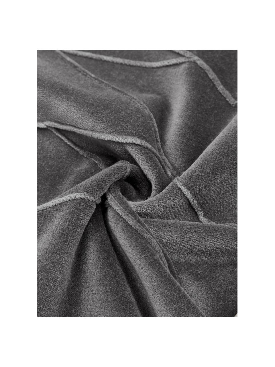 Coussin 45x45 velours gris Pintuck, Gris