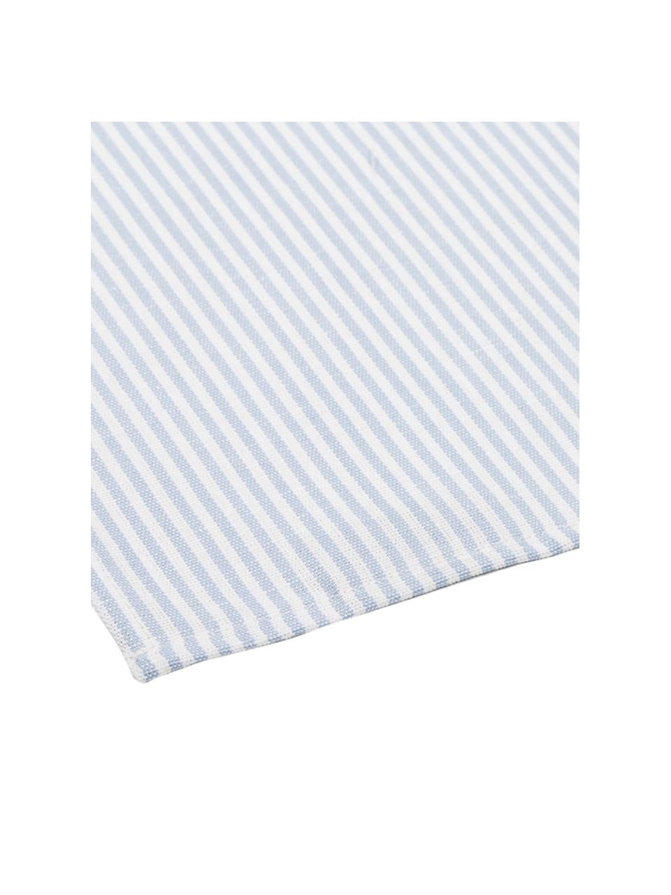 Servilletas de lino Streifen, 6 uds., Blanco, azul claro, An 45 x L 45 cm