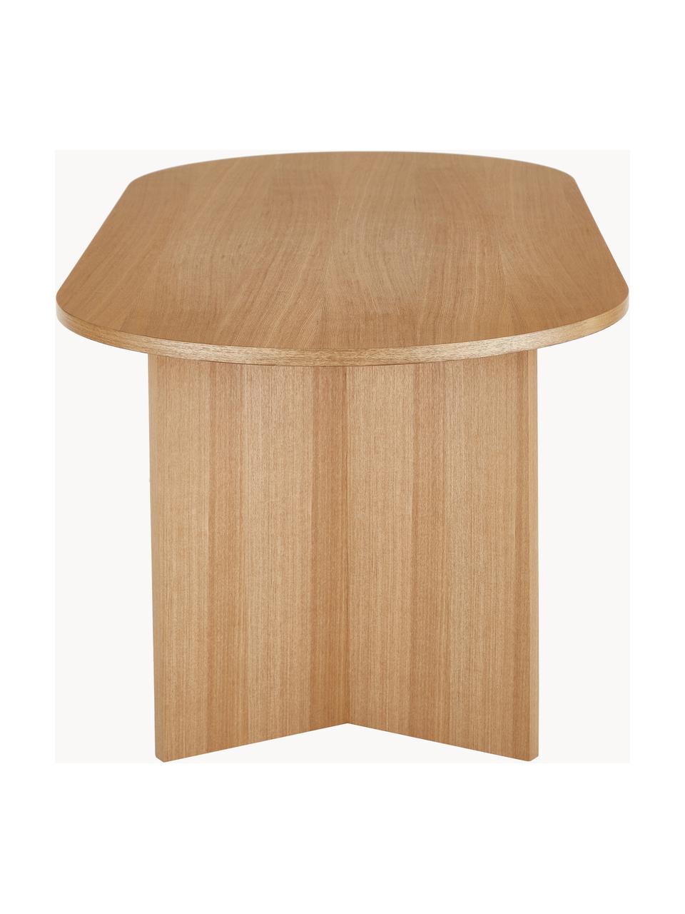 Mesa de comedor ovalada de madera Toni, 200 x 90 cm, Tablero de fibras de densidad media (MDF) chapado en madera de fresno pintado, Madera de fresno, An 200 x F 90 cm