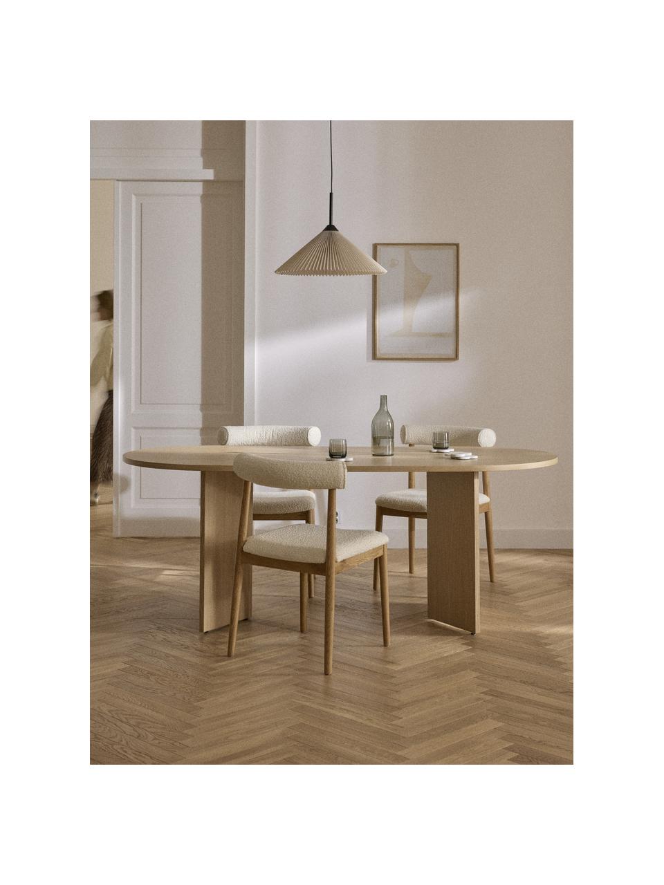 Ovale houten eettafel Toni, 200 x 90 cm, MDF met gelakt essenhoutfineer

Dit product is gemaakt van duurzaam geproduceerd, FSC®-gecertificeerd hout., Essenhout, B 200 x D 90 cm