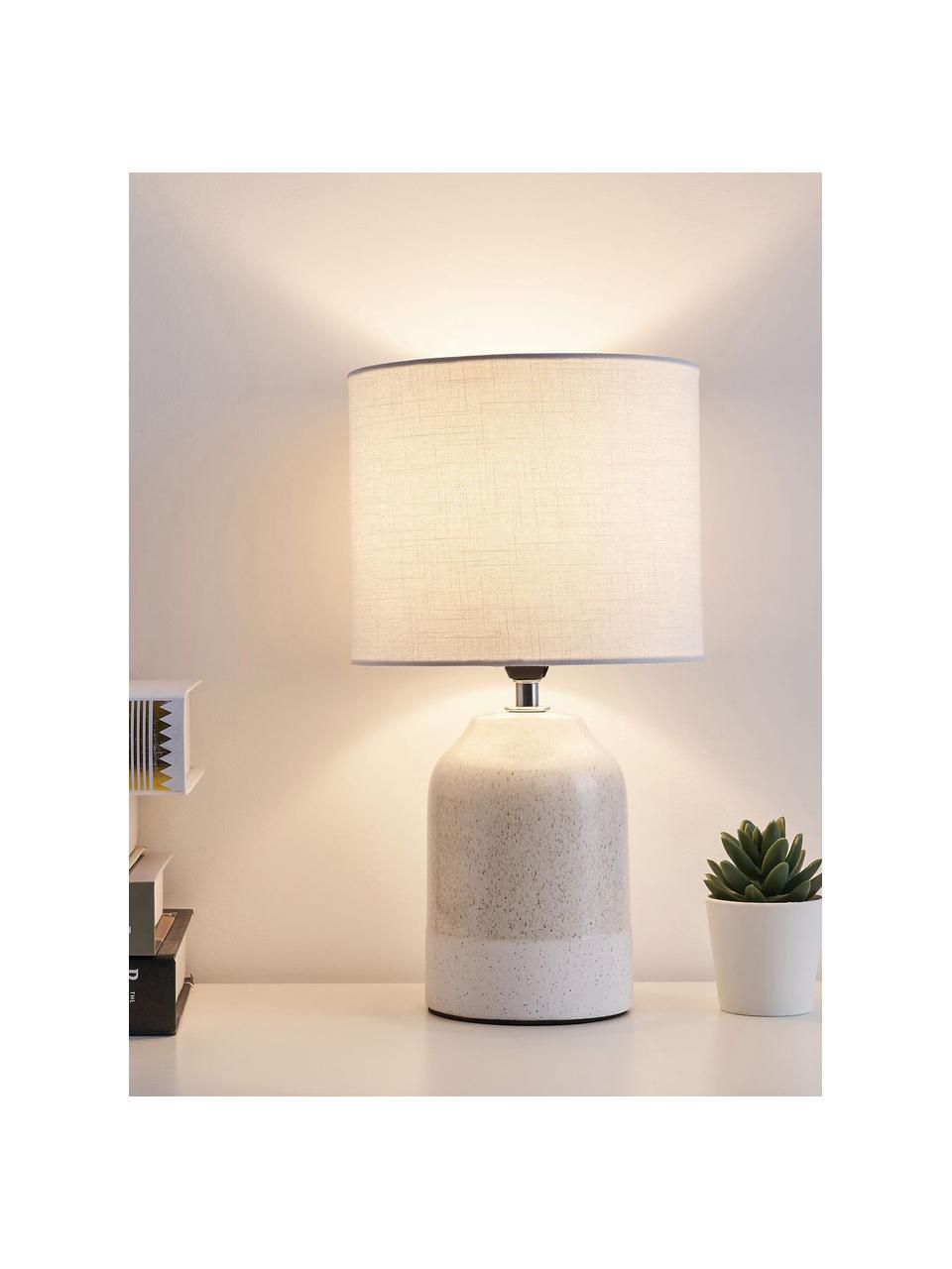 Petite lampe de chevet en céramique Sandy Glow, Beige, blanc, Ø 18 x haut. 33 cm