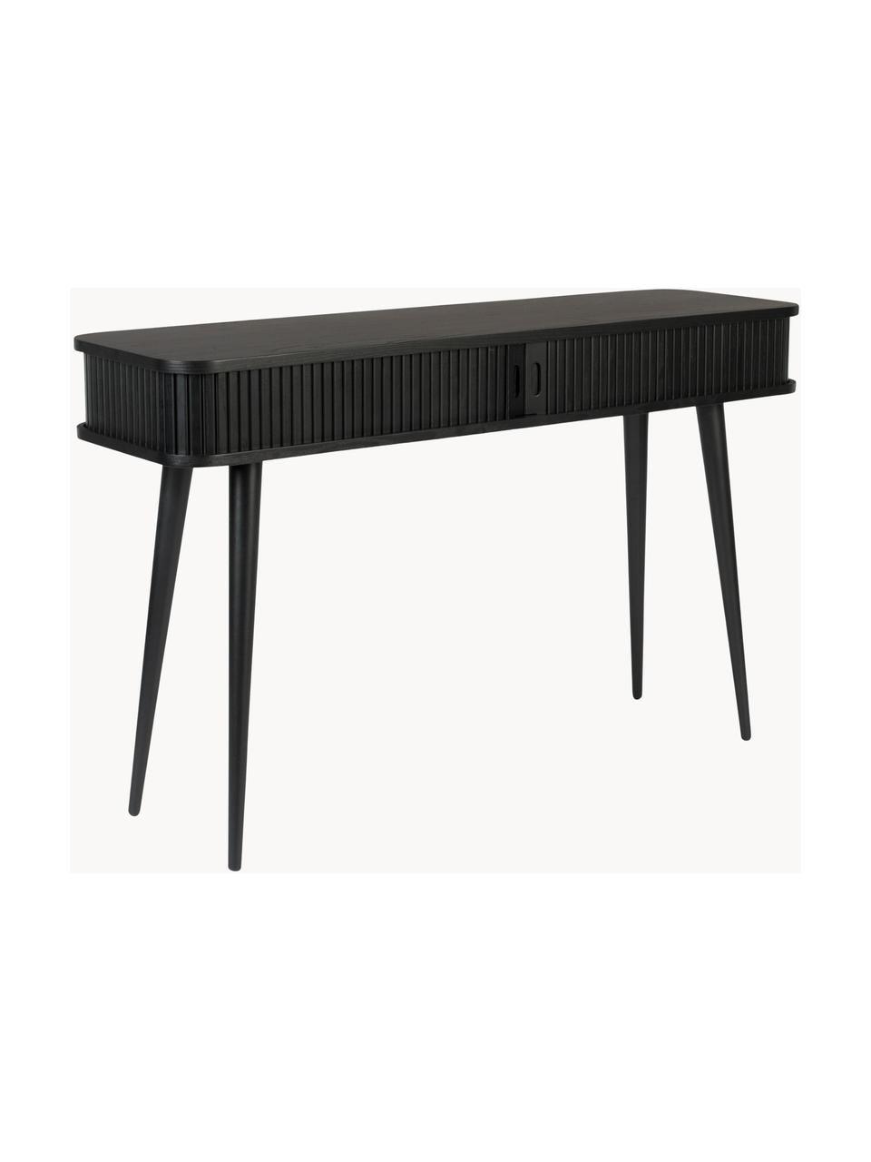 Console en bois avec rangement Barbier, Noir, larg. 120 x prof. 35 cm