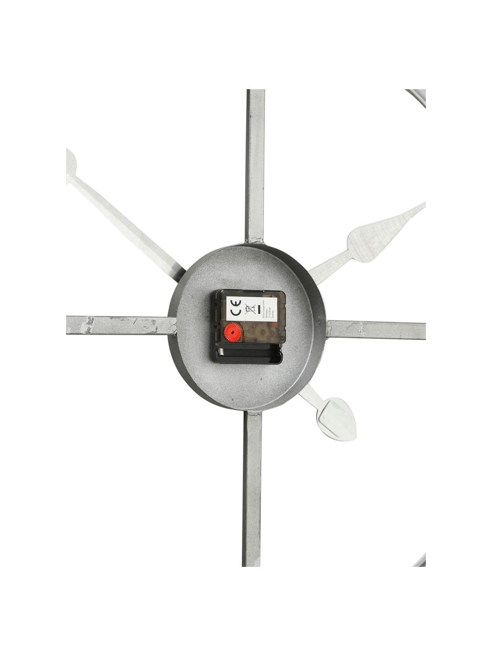 Zegar ścienny Duro, Metal powlekany, Ciemny szary, Ø 78 cm