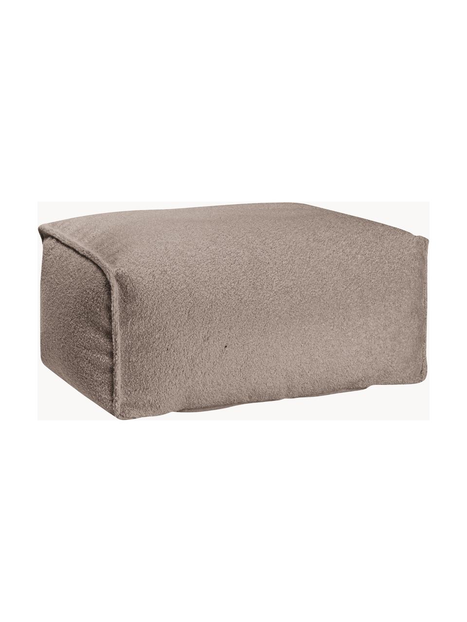 Coussin de sol en tissu bouclé Woolly, Taupe, larg. 65 x haut. 35 cm