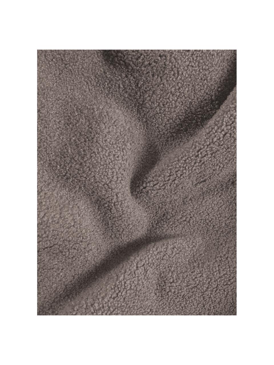 Coussin de sol en tissu bouclé Woolly, Taupe, larg. 65 x haut. 35 cm