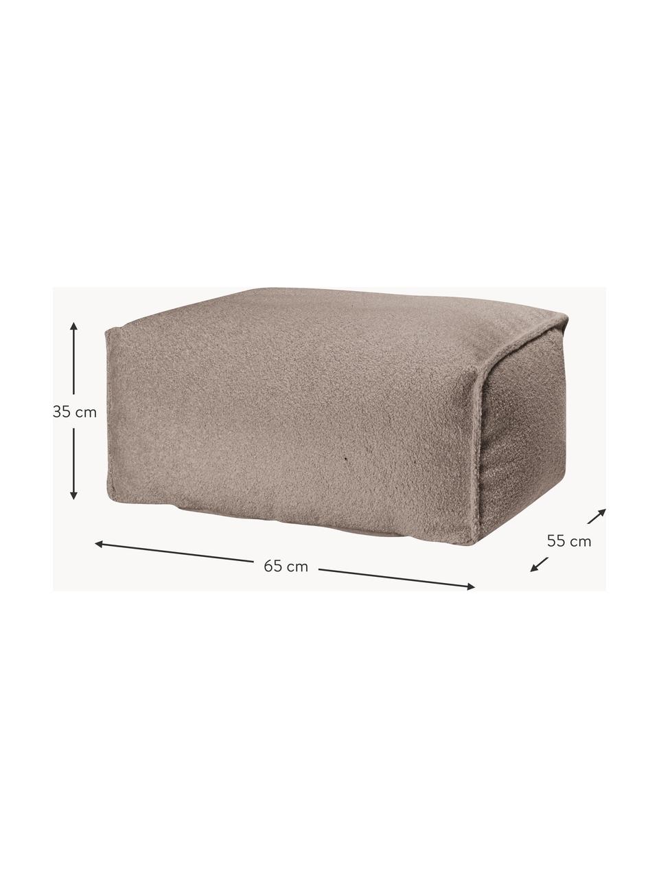 Cuscino da pavimento in bouclé Woolly, Rivestimento: Bouclé (100% poliestere) , Taupe, Larg. 65 x Alt. 35 cm