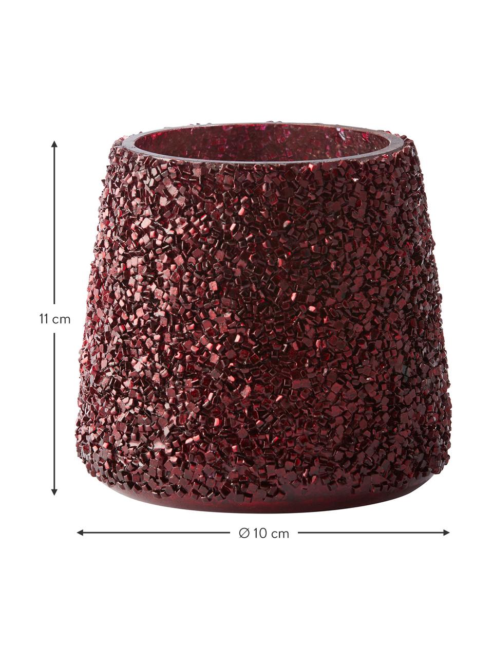 Portalumino artigianale Anolia, Vetro, Rosso scuro, Ø 10 x Alt. 11 cm