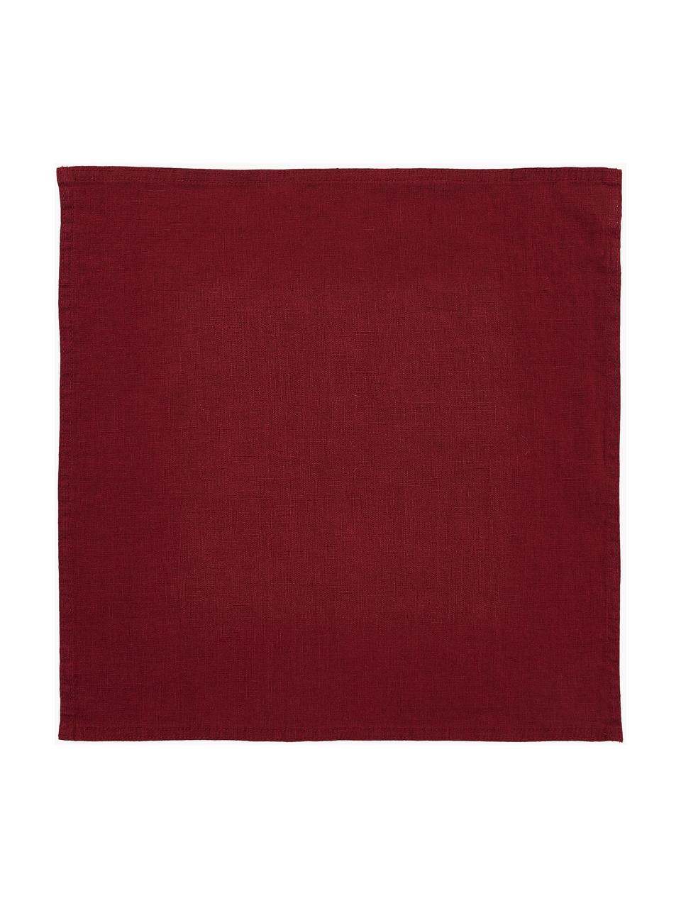 Servilletas de lino Pembroke, 2 uds., 100% lino, Rojo, An 42 x L 42 cm