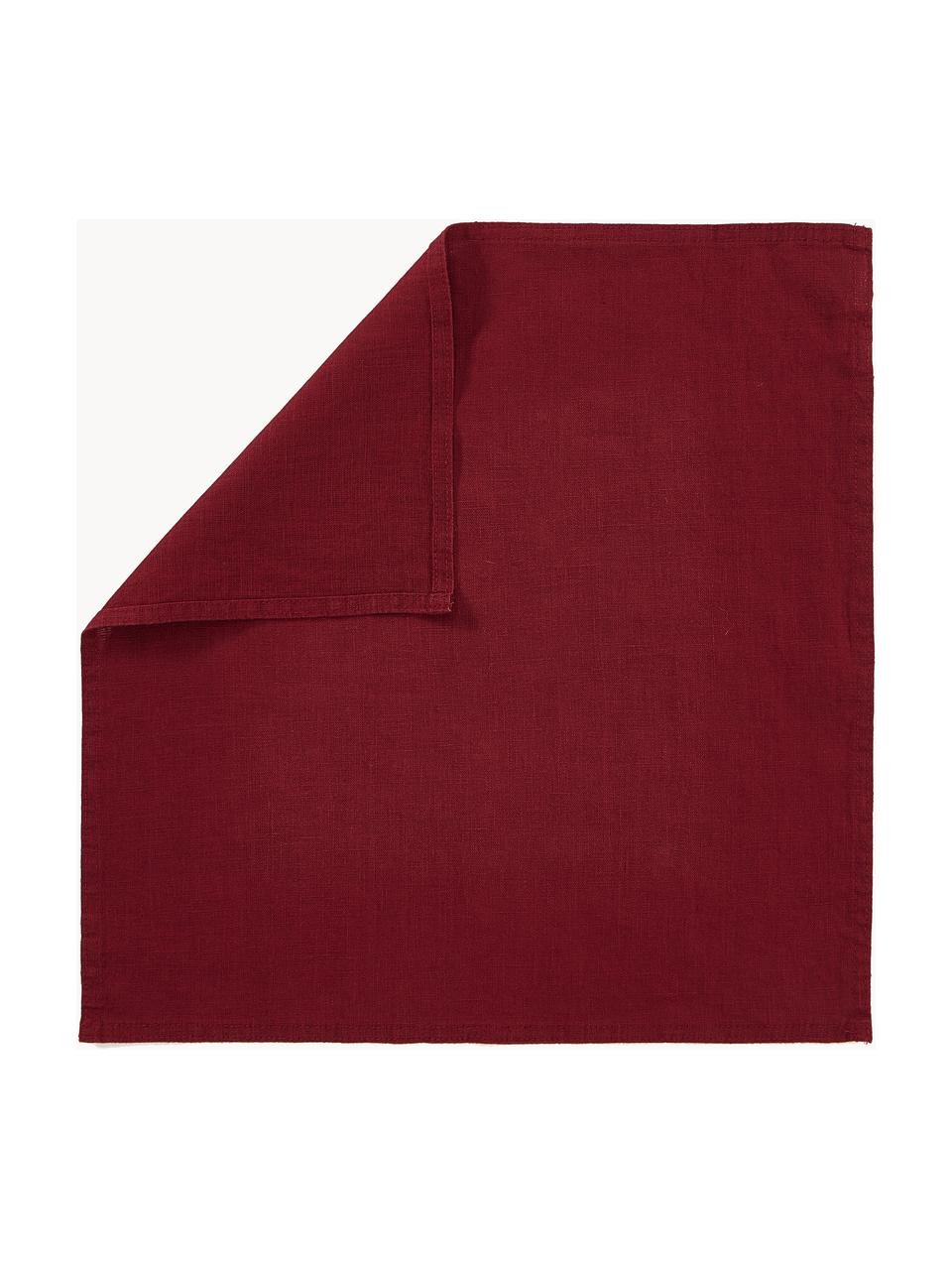 Serviettes en lin Pembroke, 2 pièces, 100 % pur lin, Rouge, larg. 42 x long. 42 cm
