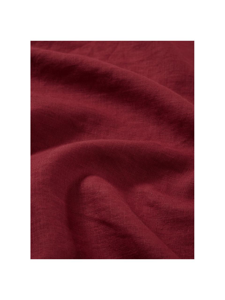 Lněné ubrousky Pembroke, 2 ks, 100 % len, Červená, Š 42 cm, D 42 cm