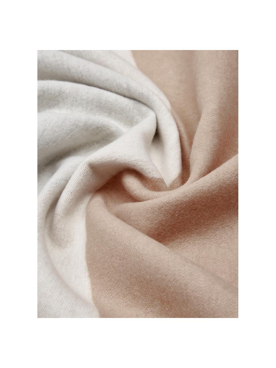 Manta de algodón Luca, 85% algodón, 8% viscosa, 7% poliacrílico, Crema, gris, verde, naranja, An 140 x L 200 cm