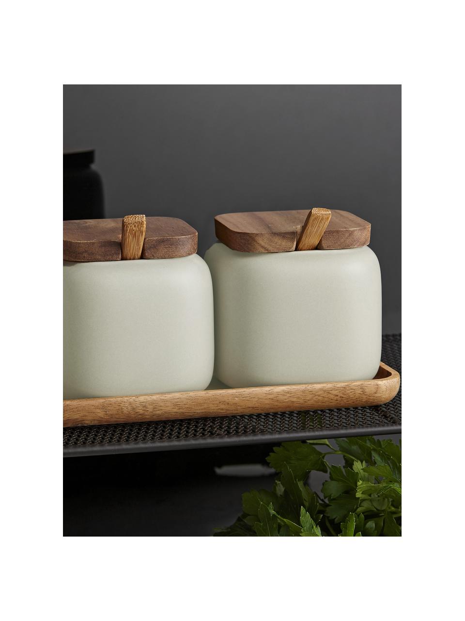 Set de especias Essentials, 7 pzas., Arena, madera de acacia, Set de diferentes tamaños